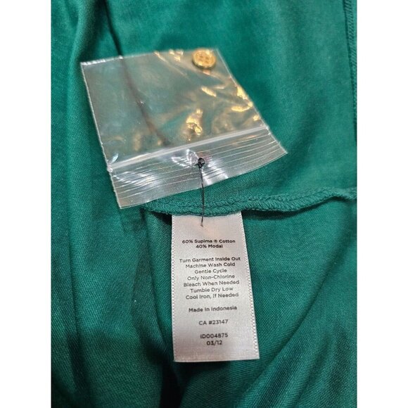 NWOT Women's‎ Talbots Polo Shirt Pockets Green Size L - Picture 5 of 5